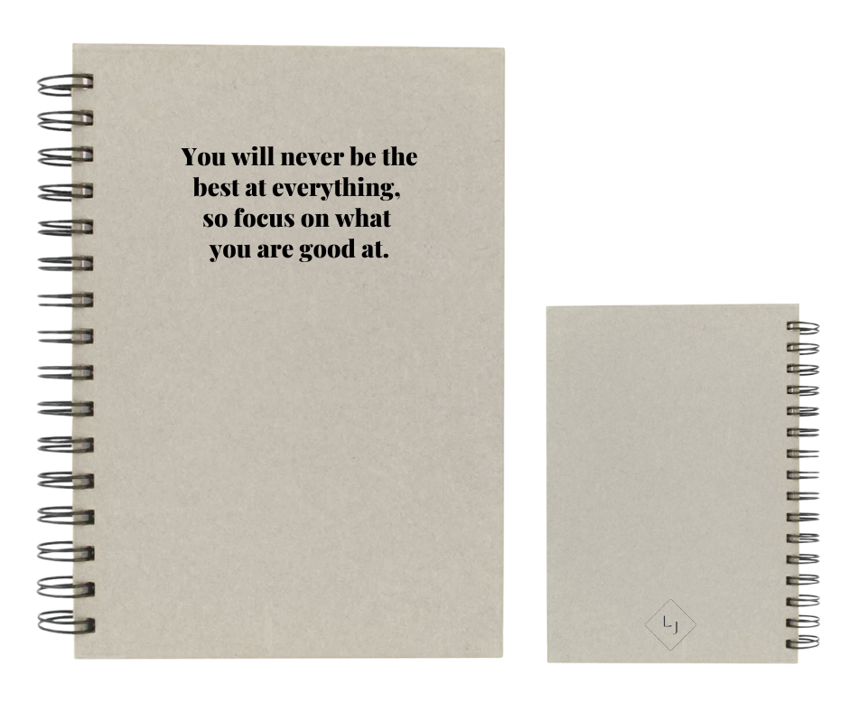 Lisa Johnson Notebooks - 4 colours - 4 quotes to choose from