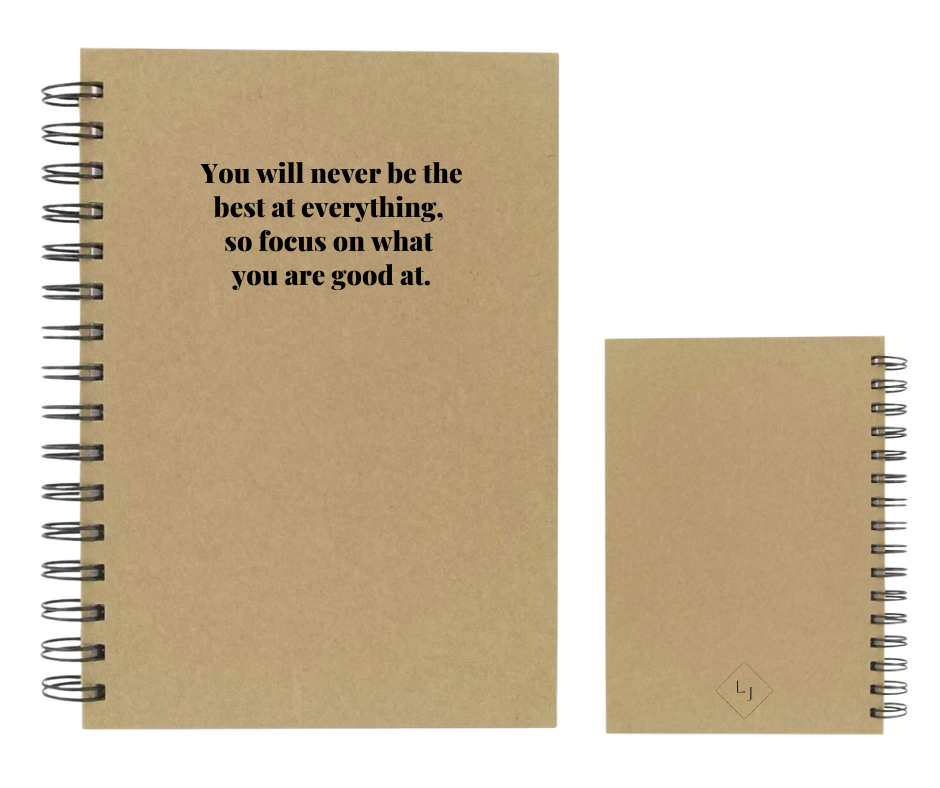 Lisa Johnson Notebooks - 4 colours - 4 quotes to choose from