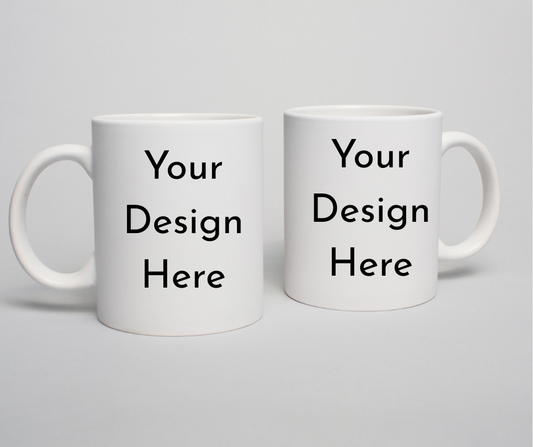 Branded white mug